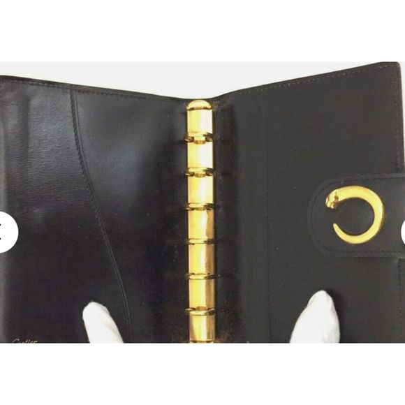 Cartier Panther Leather Planner Agenda Notebook Desk Diary Black VINTAGE - Picture 4 of 12